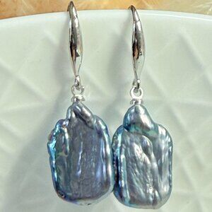 Baroque Pearl Earrings S925 Silver Drop Minimal